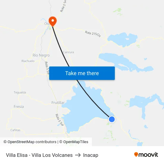 Villa Elisa - Villa Los Volcanes to Inacap map