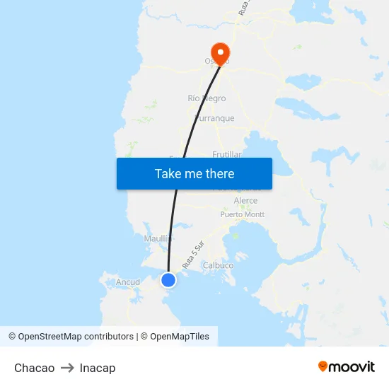 Chacao to Inacap map