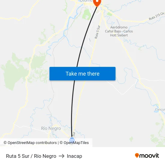 Ruta 5 Sur / Río Negro to Inacap map