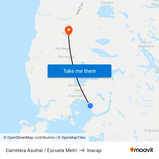 Carretera Asutral / Escuela Metri to Inacap map