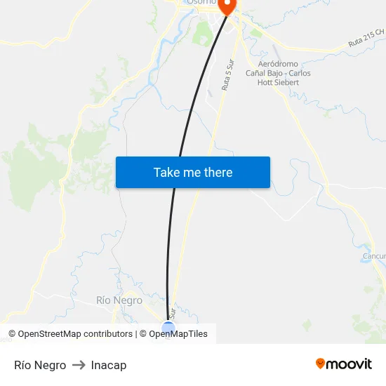 Río Negro to Inacap map