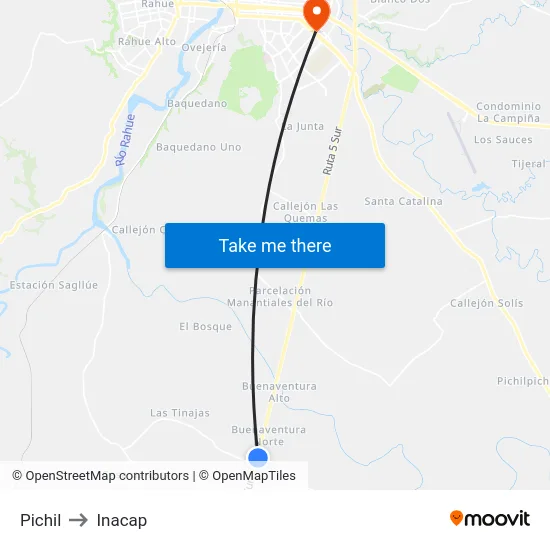 Pichil to Inacap map