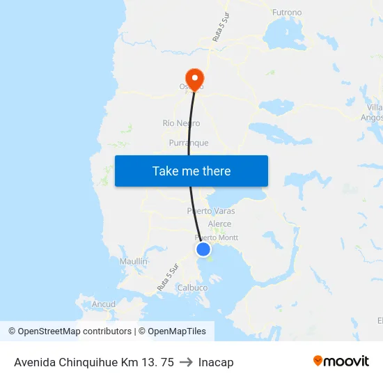 Avenida Chinquihue Km 13. 75 to Inacap map