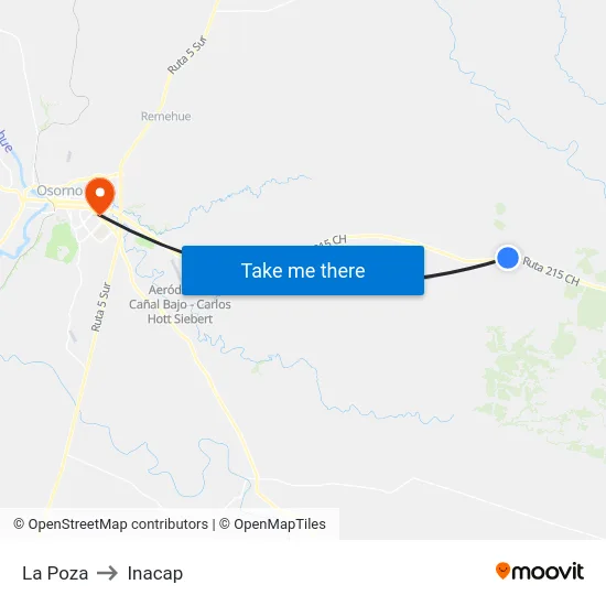 La Poza to Inacap map