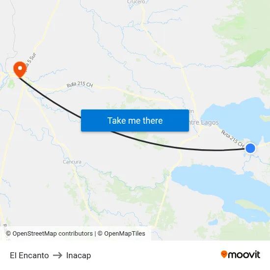 El Encanto to Inacap map