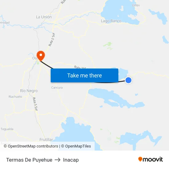 Termas De Puyehue to Inacap map