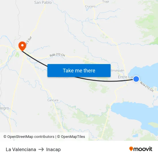 La Valenciana to Inacap map