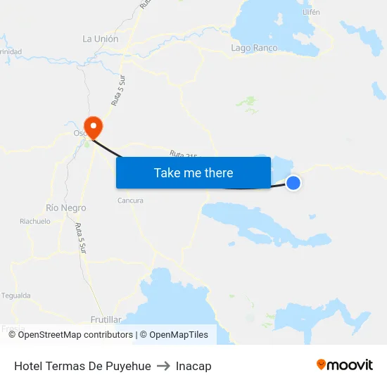 Hotel Termas De Puyehue to Inacap map