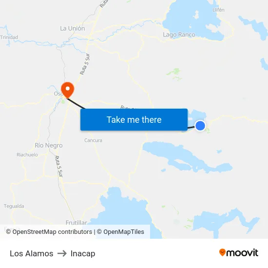 Los Alamos to Inacap map