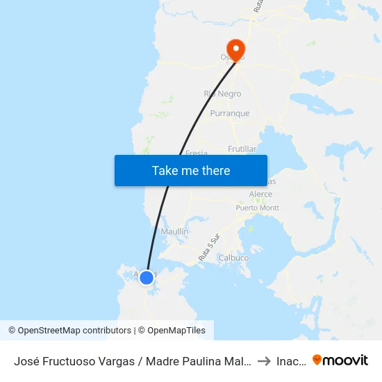 José Fructuoso Vargas / Madre Paulina Mallinckrodt to Inacap map