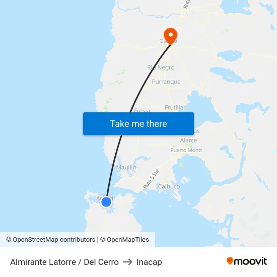 Almirante Latorre / Del Cerro to Inacap map