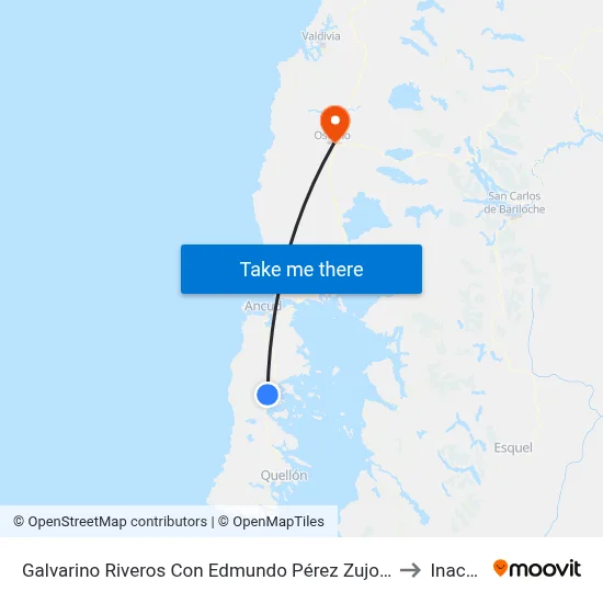 Galvarino Riveros Con Edmundo Pérez Zujovic to Inacap map