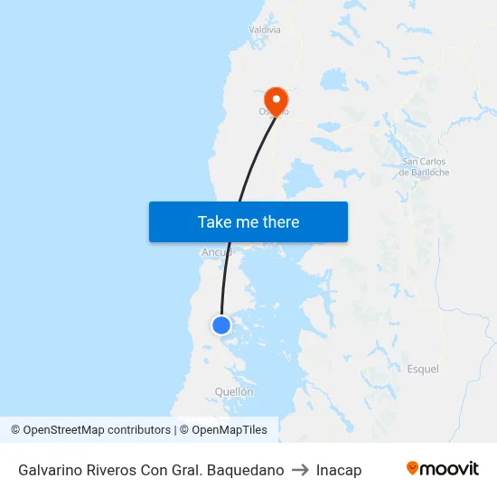 Galvarino Riveros Con Gral. Baquedano to Inacap map