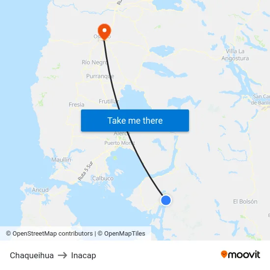 Chaqueihua to Inacap map