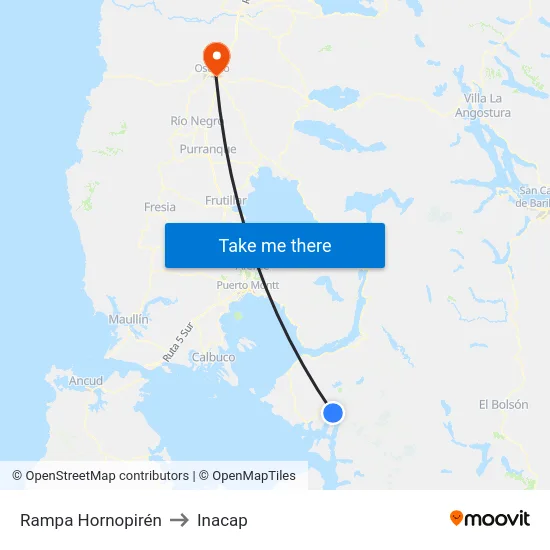 Rampa Hornopirén to Inacap map