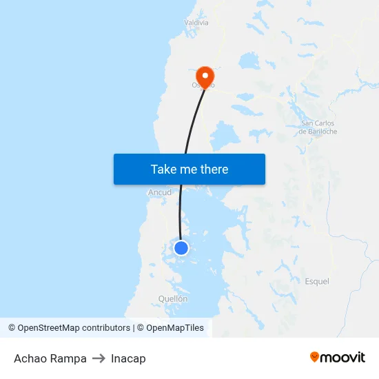 Achao Rampa to Inacap map