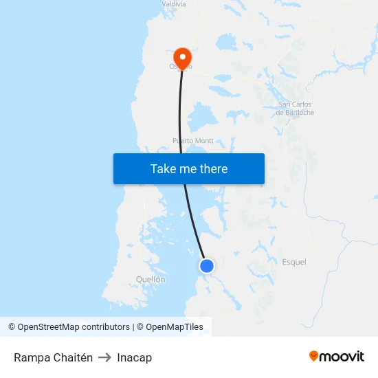 Rampa Chaitén to Inacap map