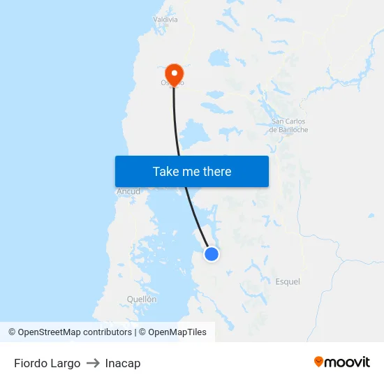 Fiordo Largo to Inacap map