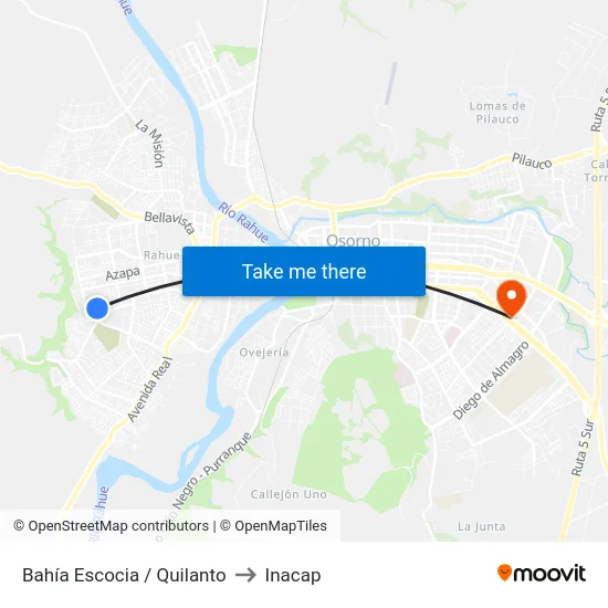 Bahía Escocia / Quilanto to Inacap map