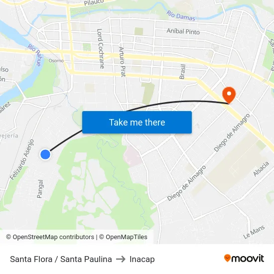 Santa Flora / Santa Paulina to Inacap map