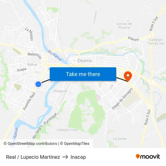 Real / Lupecio Martínez to Inacap map