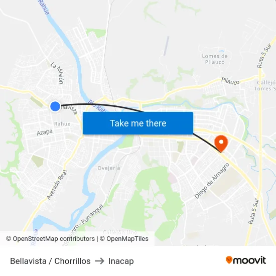 Bellavista / Chorrillos to Inacap map