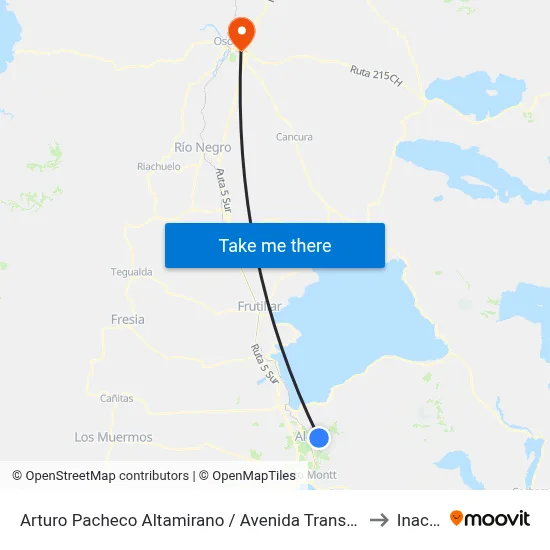 Arturo Pacheco Altamirano / Avenida Transversal 4 to Inacap map