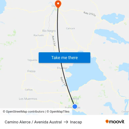 Camino Alerce / Avenida Austral to Inacap map
