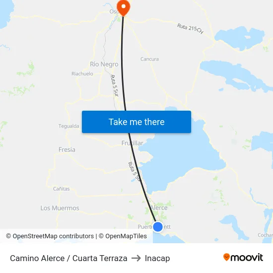 Camino Alerce / Cuarta Terraza to Inacap map