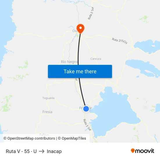 Ruta V - 55 - U to Inacap map
