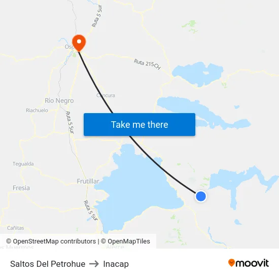 Saltos Del Petrohue to Inacap map