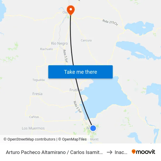 Arturo Pacheco Altamirano / Carlos Isamitt A to Inacap map