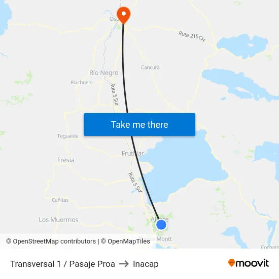 Transversal 1 / Pasaje Proa to Inacap map