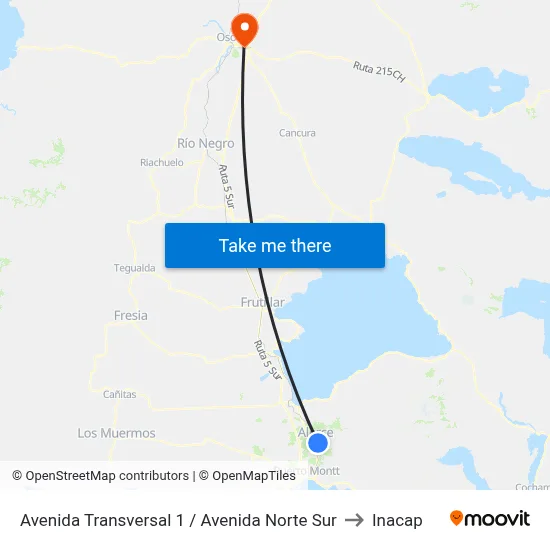 Avenida Transversal 1 / Avenida Norte Sur to Inacap map