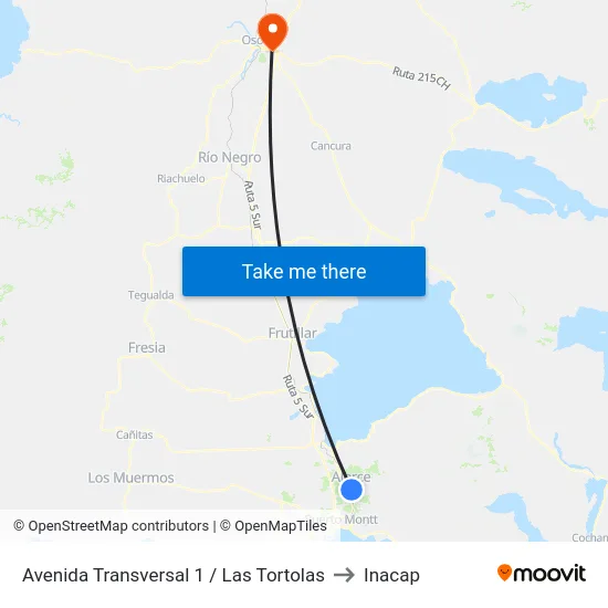 Avenida Transversal 1 / Las Tortolas to Inacap map