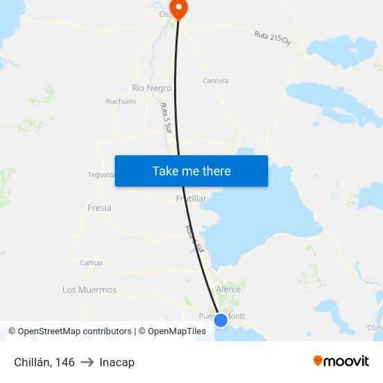 Chillán, 146 to Inacap map