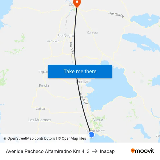 Avenida Pacheco Altamiradno Km 4. 3 to Inacap map