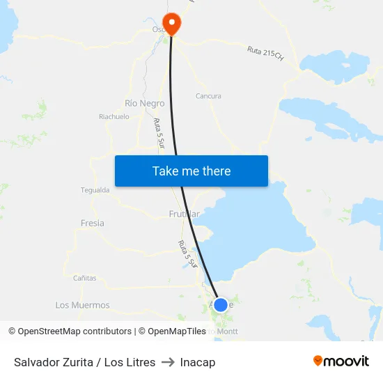 Salvador Zurita / Los Litres to Inacap map