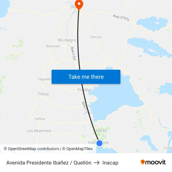 Avenida Presidente Ibañez / Quellón to Inacap map