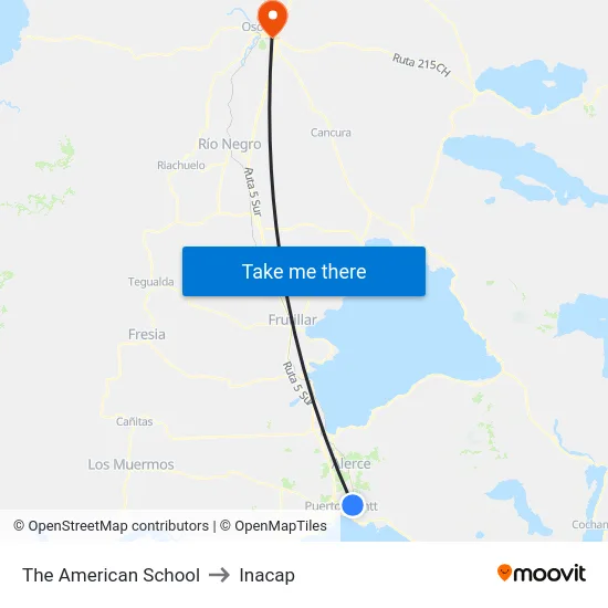 The American School to Inacap map