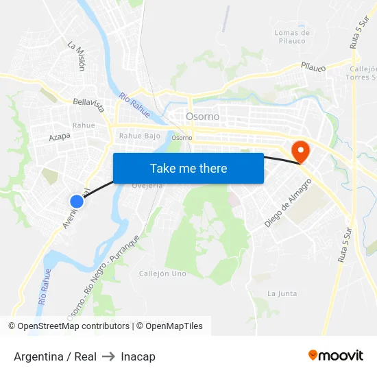 Argentina / Real to Inacap map