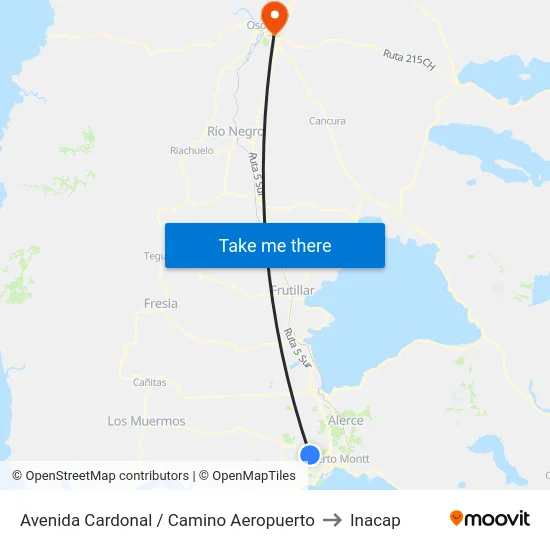 Avenida Cardonal / Camino Aeropuerto to Inacap map
