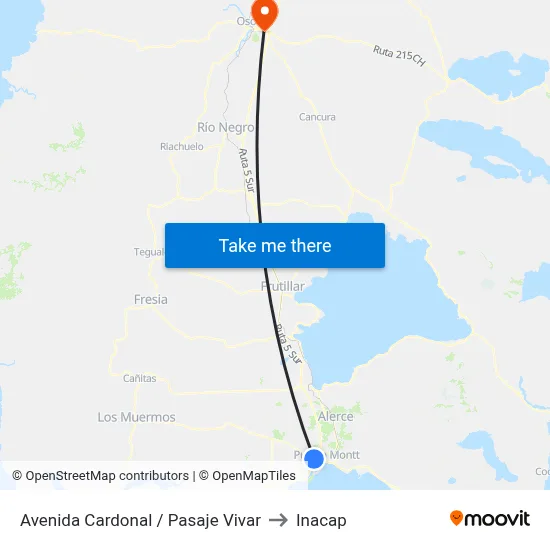 Avenida Cardonal / Pasaje Vivar to Inacap map