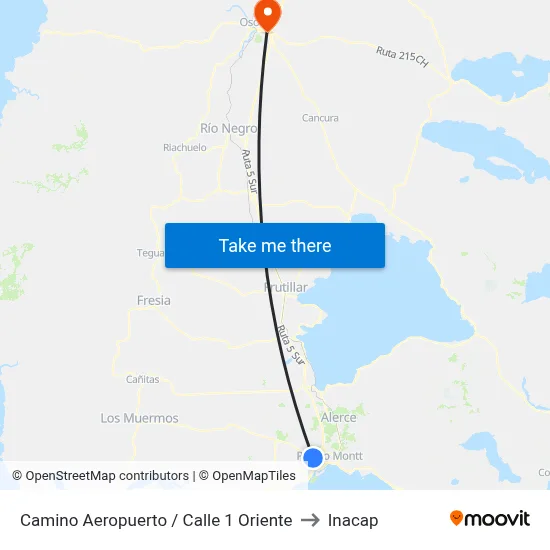 Camino Aeropuerto / Calle 1 Oriente to Inacap map