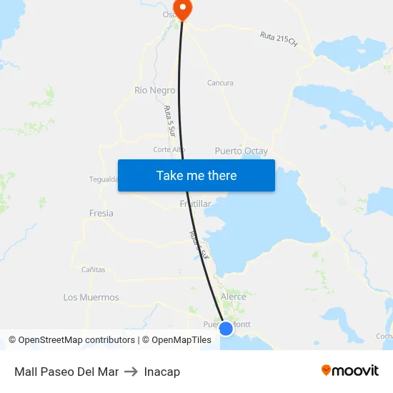 Mall Paseo Del Mar to Inacap map