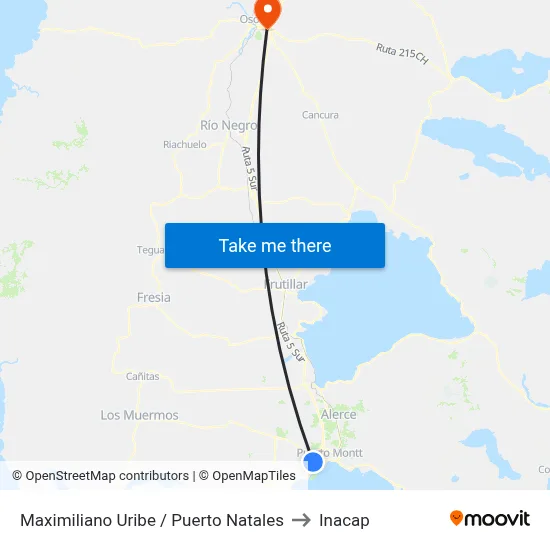 Maximiliano Uribe / Puerto Natales to Inacap map