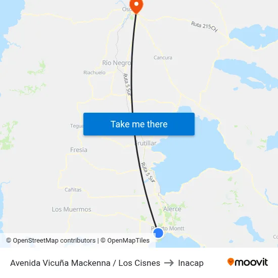 Avenida Vicuña Mackenna / Los Cisnes to Inacap map