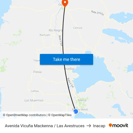 Avenida Vicuña Mackenna / Las Avestruces to Inacap map
