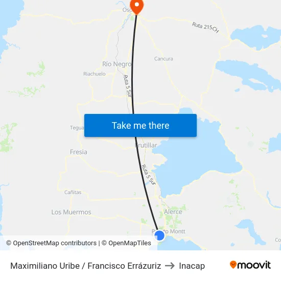 Maximiliano Uribe / Francisco Errázuriz to Inacap map