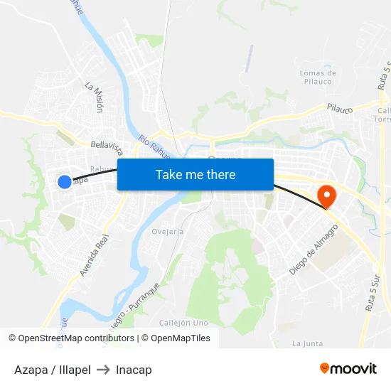 Azapa / Illapel to Inacap map